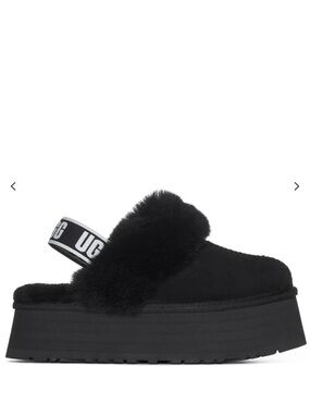 UGG Funkette Black Platform Slingback Clog